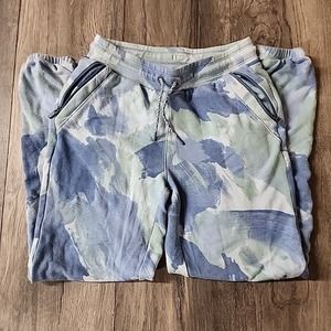 Athleta Warm-Up Pants Girl's Size M (8-10) Side Pocket Blue Green